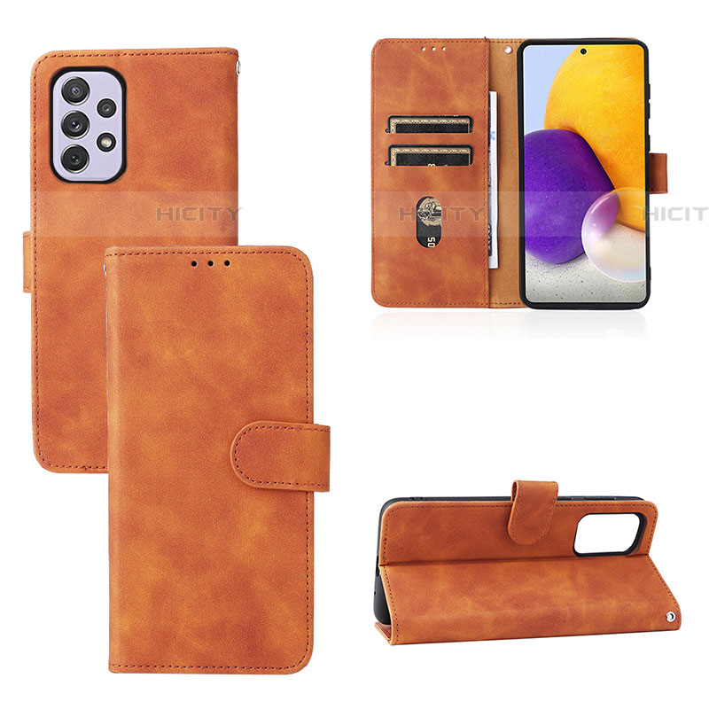 Coque Portefeuille Livre Cuir Etui Clapet L03Z pour Samsung Galaxy A73 5G Marron Plus