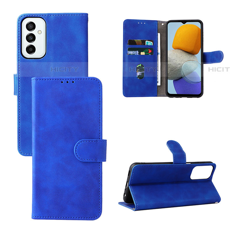 Coque Portefeuille Livre Cuir Etui Clapet L03Z pour Samsung Galaxy F23 5G Bleu Plus