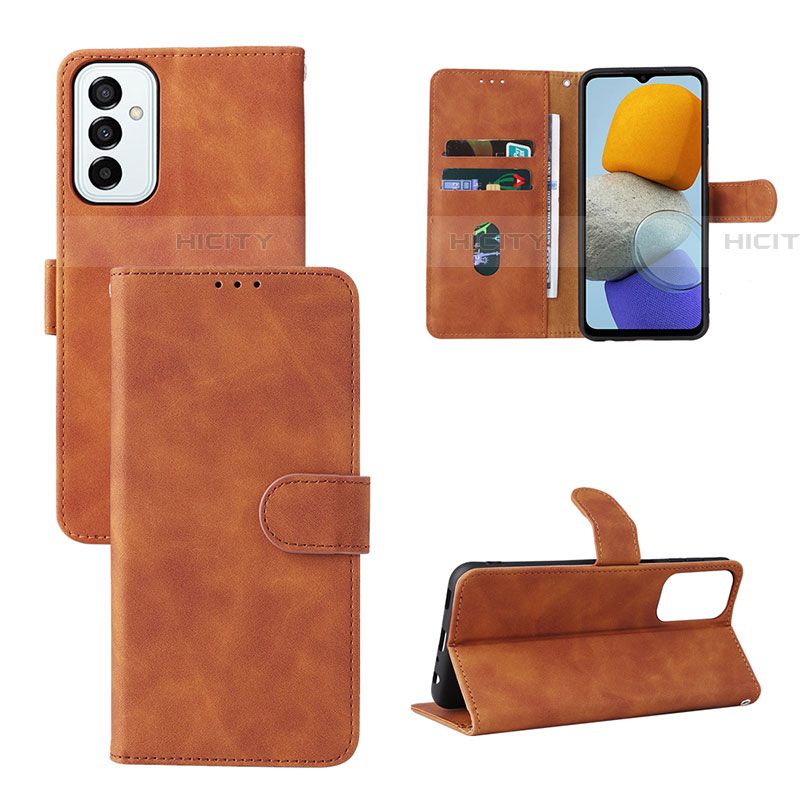 Coque Portefeuille Livre Cuir Etui Clapet L03Z pour Samsung Galaxy F23 5G Marron Plus