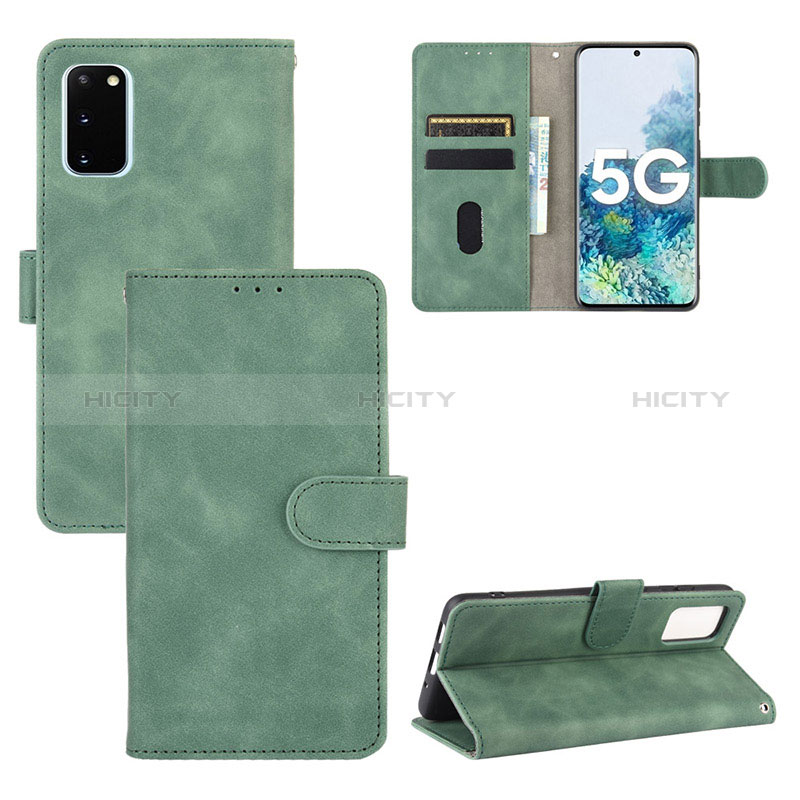 Coque Portefeuille Livre Cuir Etui Clapet L03Z pour Samsung Galaxy S20 FE (2022) 5G Vert Plus