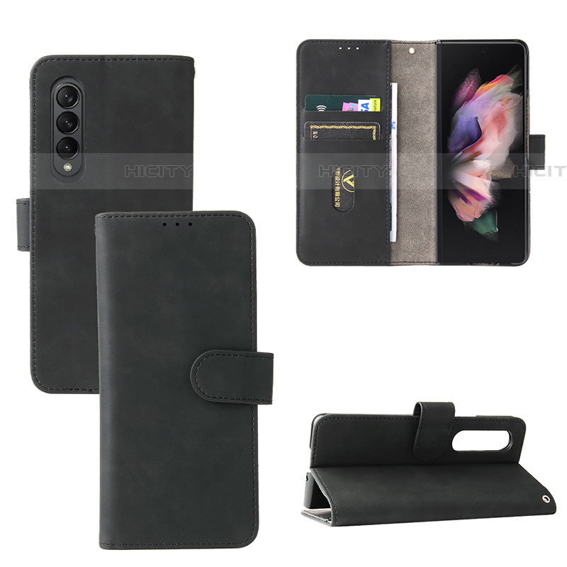 Coque Portefeuille Livre Cuir Etui Clapet L03Z pour Samsung Galaxy Z Fold4 5G Noir Plus