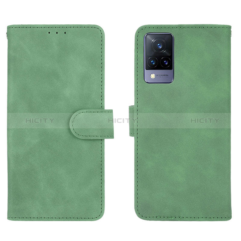 Coque Portefeuille Livre Cuir Etui Clapet L03Z pour Vivo V21 5G Vert Plus