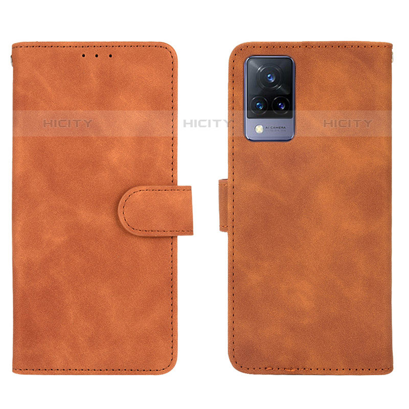 Coque Portefeuille Livre Cuir Etui Clapet L03Z pour Vivo V21s 5G Marron Plus