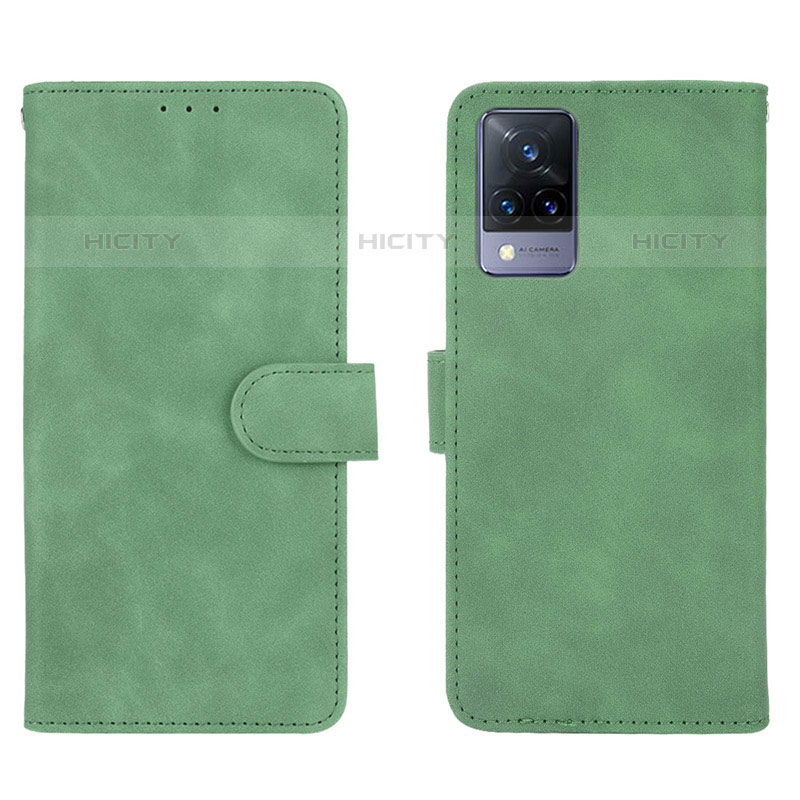 Coque Portefeuille Livre Cuir Etui Clapet L03Z pour Vivo V21s 5G Vert Plus