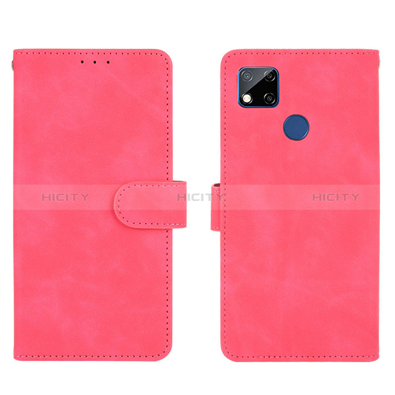 Coque Portefeuille Livre Cuir Etui Clapet L03Z pour Xiaomi POCO C3 Rose Rouge Plus