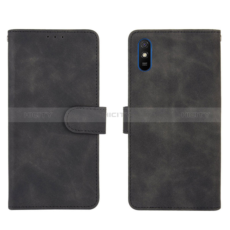 Coque Portefeuille Livre Cuir Etui Clapet L03Z pour Xiaomi Redmi 9A Noir Plus