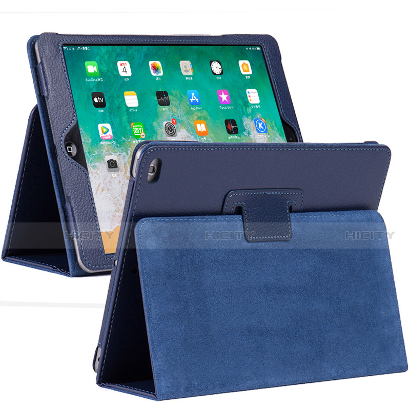 Coque Portefeuille Livre Cuir Etui Clapet L04 pour Apple iPad 10.2 (2019) Bleu Plus