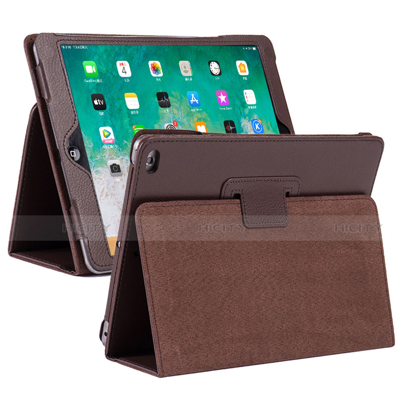 Coque Portefeuille Livre Cuir Etui Clapet L04 pour Apple iPad 10.2 (2019) Marron Plus