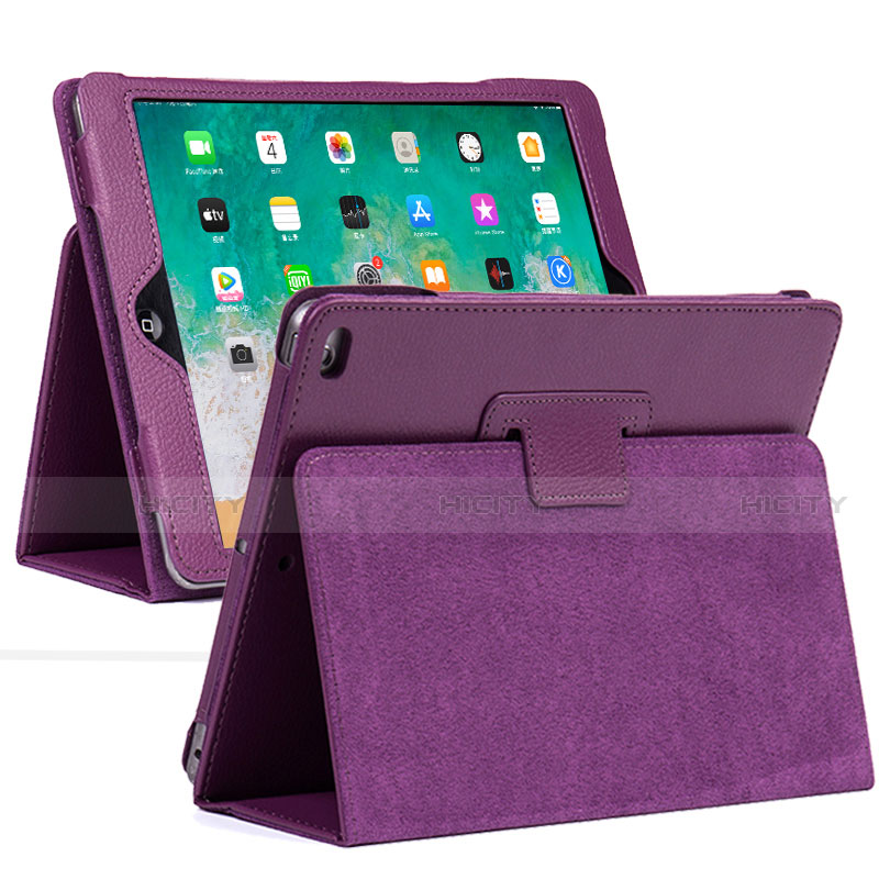 Coque Portefeuille Livre Cuir Etui Clapet L04 pour Apple iPad 10.2 (2019) Violet Plus