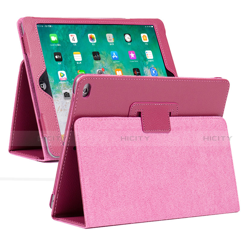 Coque Portefeuille Livre Cuir Etui Clapet L04 pour Apple iPad 10.2 (2020) Rose Rouge Plus