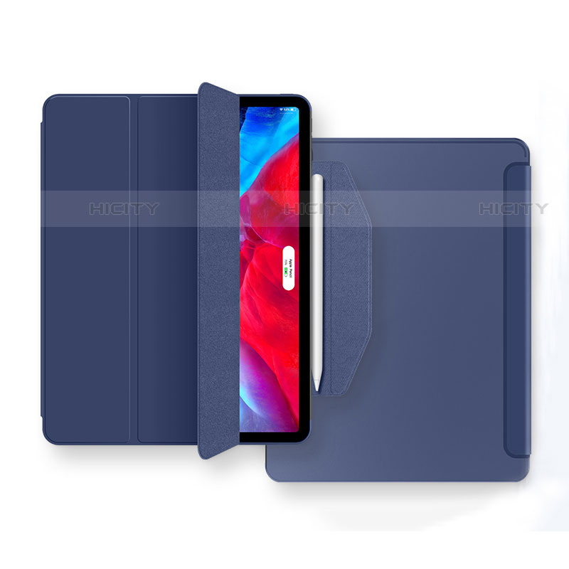 Coque Portefeuille Livre Cuir Etui Clapet L04 pour Apple iPad Air 10.9 (2020) Bleu Plus