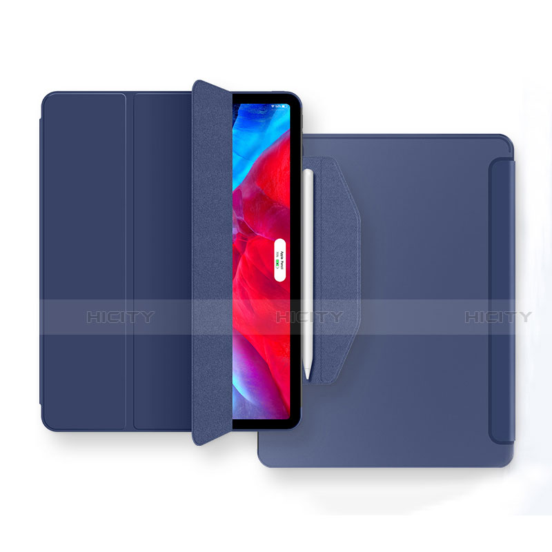 Coque Portefeuille Livre Cuir Etui Clapet L04 pour Apple iPad Air 5 10.9 (2022) Bleu Plus