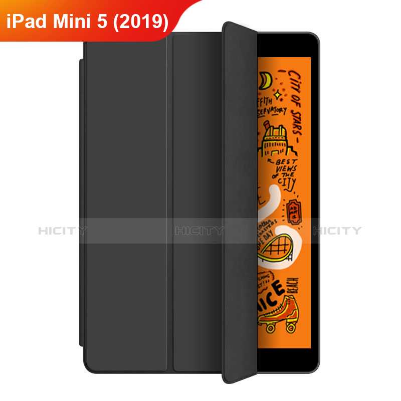 Coque Portefeuille Livre Cuir Etui Clapet L04 pour Apple iPad Mini 5 (2019) Noir Plus