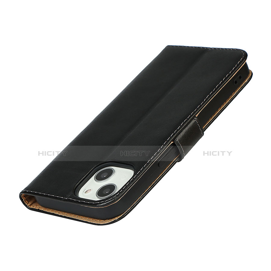 Coque Portefeuille Livre Cuir Etui Clapet L04 pour Apple iPhone 13 Mini Noir Plus