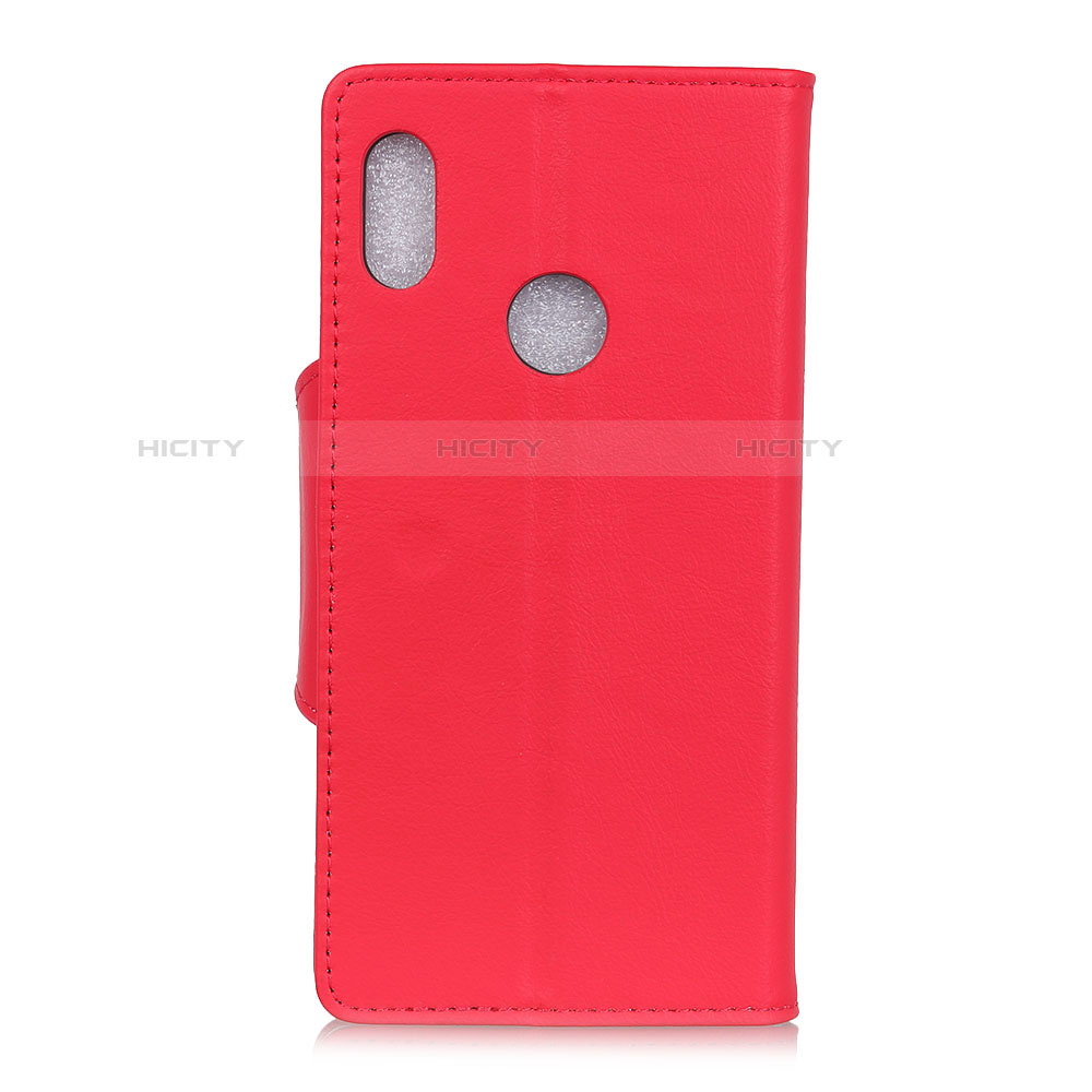 Coque Portefeuille Livre Cuir Etui Clapet L04 pour BQ Aquaris C Rouge Plus