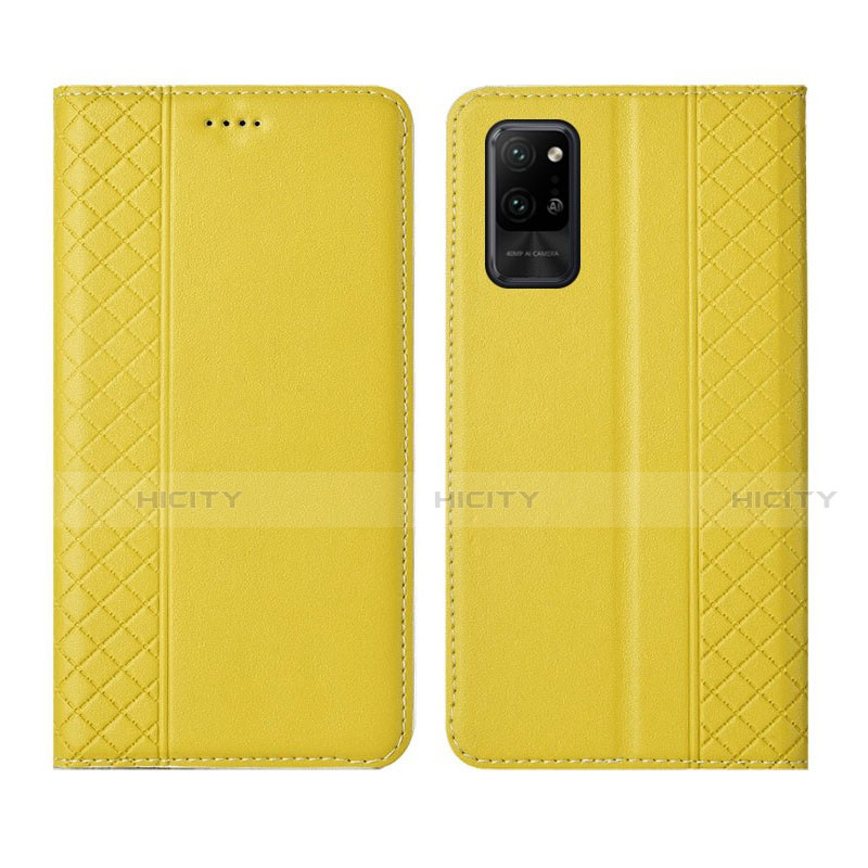 Coque Portefeuille Livre Cuir Etui Clapet L04 pour Huawei Honor Play4 Pro 5G Jaune Plus