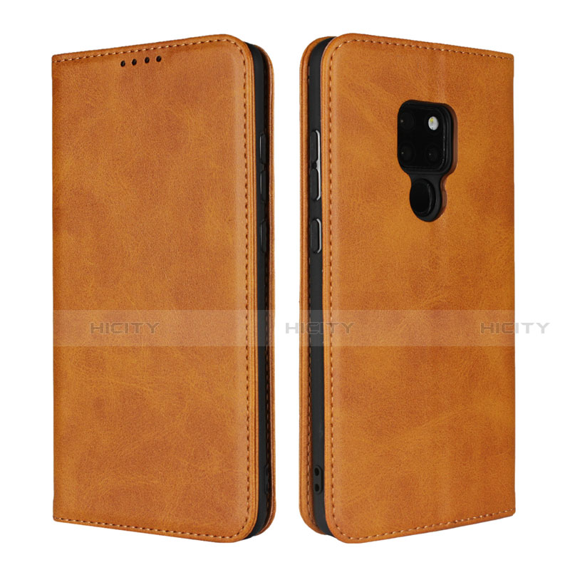 Coque Portefeuille Livre Cuir Etui Clapet L04 pour Huawei Mate 20 Orange Plus