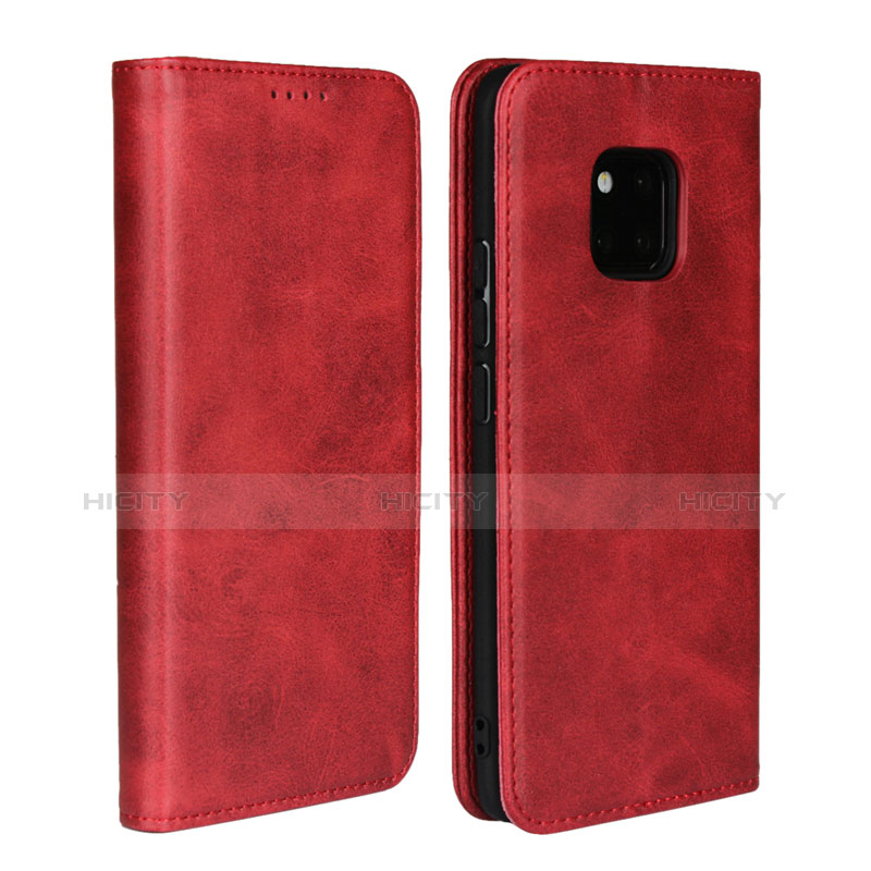 Coque Portefeuille Livre Cuir Etui Clapet L04 pour Huawei Mate 20 Pro Rouge Plus