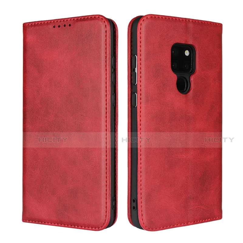 Coque Portefeuille Livre Cuir Etui Clapet L04 pour Huawei Mate 20 Rouge Plus