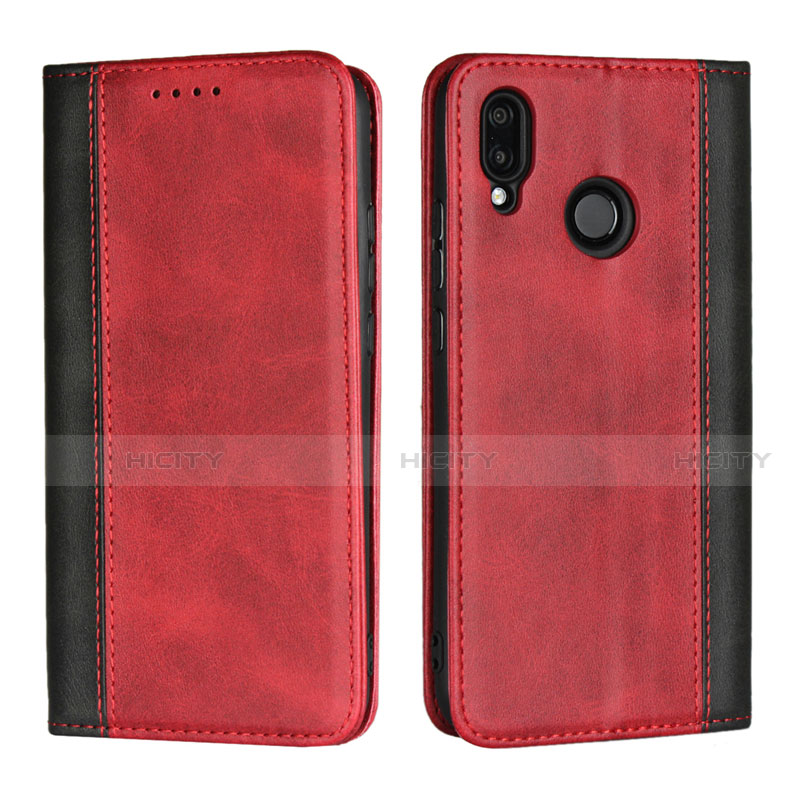 Coque Portefeuille Livre Cuir Etui Clapet L04 pour Huawei Nova 3e Rouge Plus