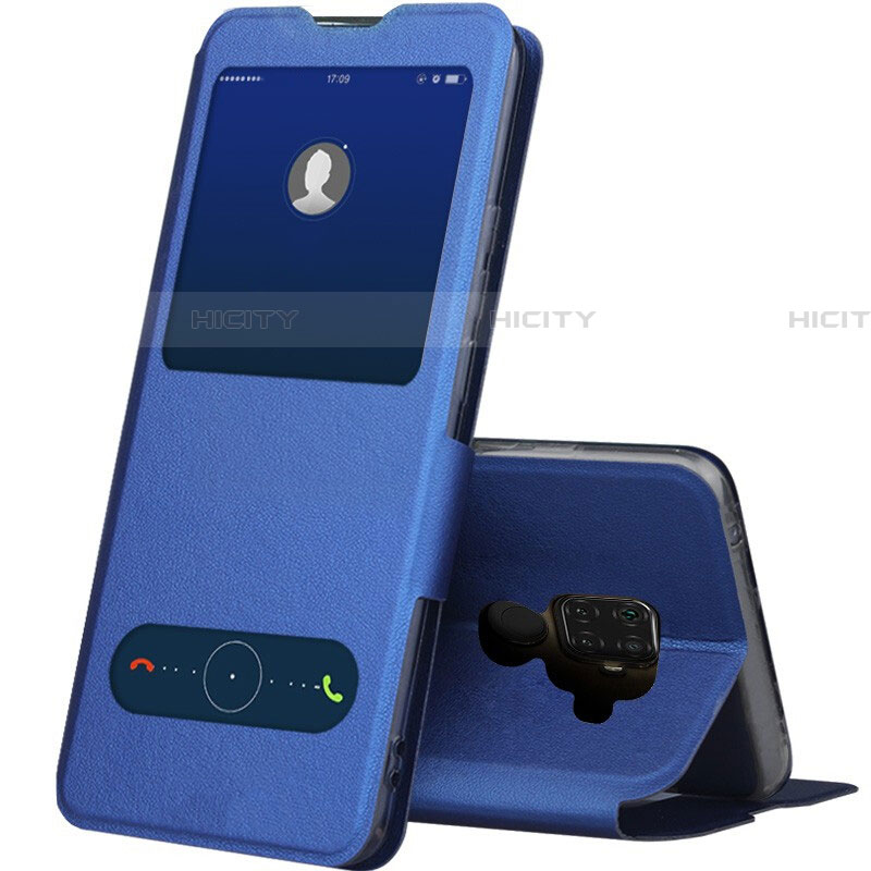 Coque Portefeuille Livre Cuir Etui Clapet L04 pour Huawei Nova 5z Bleu Plus