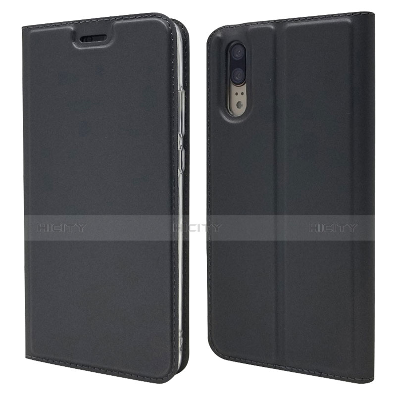 Coque Portefeuille Livre Cuir Etui Clapet L04 pour Huawei P20 Noir Plus