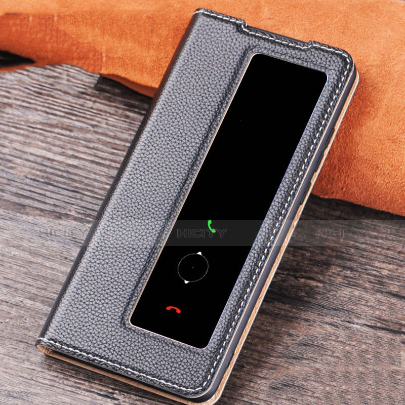 Coque Portefeuille Livre Cuir Etui Clapet L04 pour Huawei P30 Noir Plus