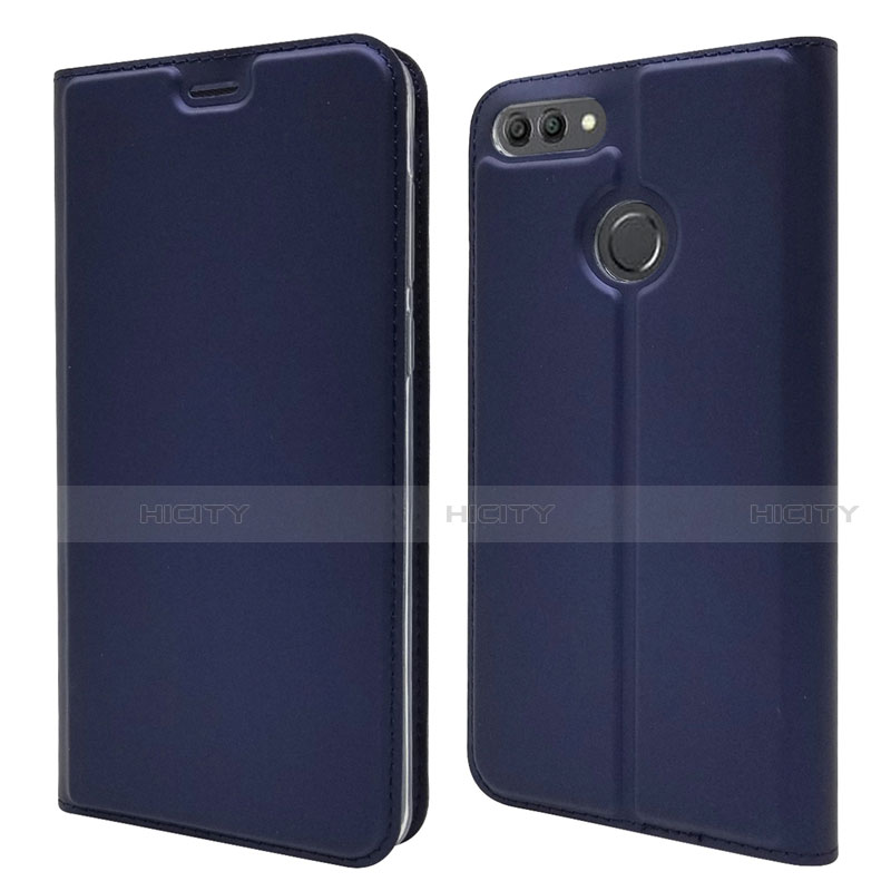 Coque Portefeuille Livre Cuir Etui Clapet L04 pour Huawei Y9 (2018) Bleu Plus