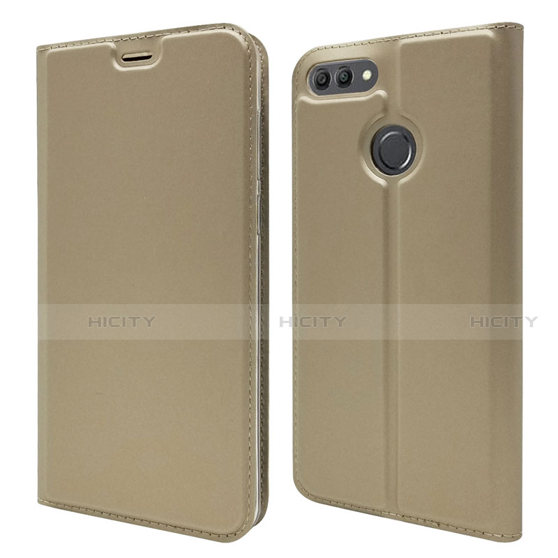 Coque Portefeuille Livre Cuir Etui Clapet L04 pour Huawei Y9 (2018) Or Plus