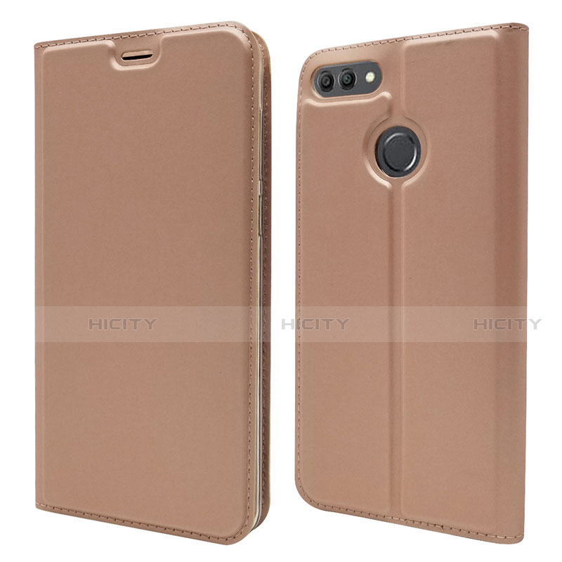 Coque Portefeuille Livre Cuir Etui Clapet L04 pour Huawei Y9 (2018) Or Rose Plus