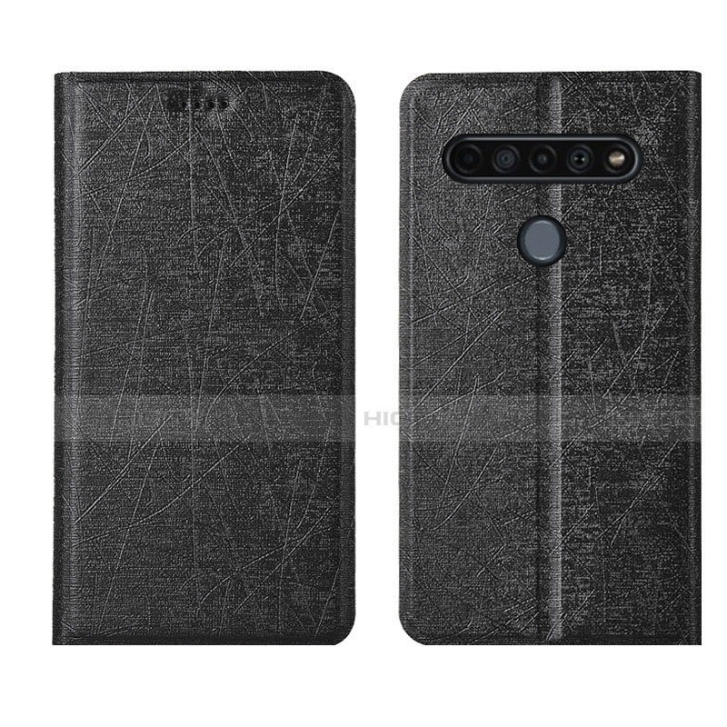 Coque Portefeuille Livre Cuir Etui Clapet L04 pour LG K61 Noir Plus