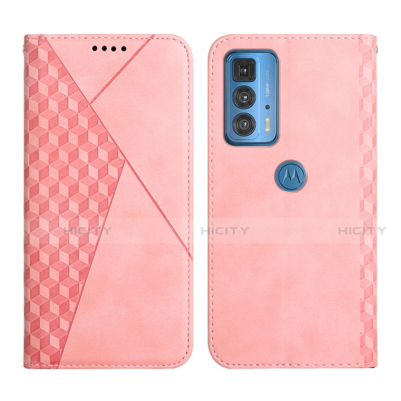 Coque Portefeuille Livre Cuir Etui Clapet L04 pour Motorola Moto Edge S Pro 5G Rose Plus