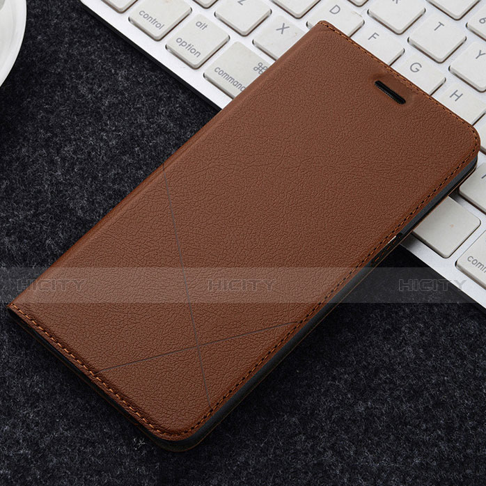 Coque Portefeuille Livre Cuir Etui Clapet L04 pour OnePlus 5T A5010 Marron Plus