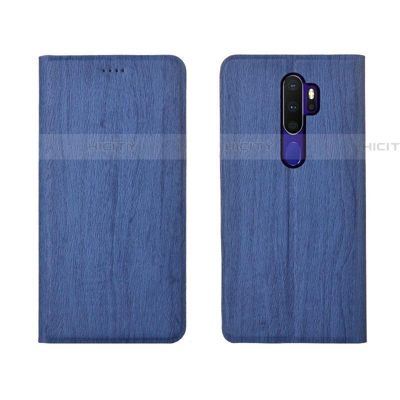 Coque Portefeuille Livre Cuir Etui Clapet L04 pour Oppo A11 Bleu Plus