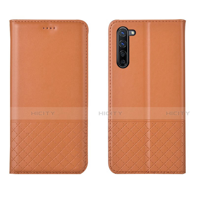 Coque Portefeuille Livre Cuir Etui Clapet L04 pour Oppo F15 Orange Plus