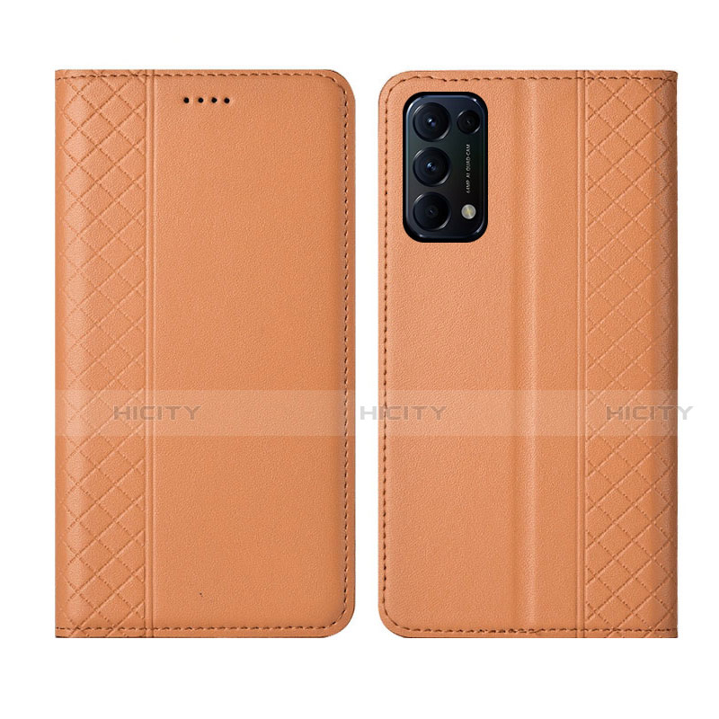 Coque Portefeuille Livre Cuir Etui Clapet L04 pour Oppo Reno5 5G Orange Plus