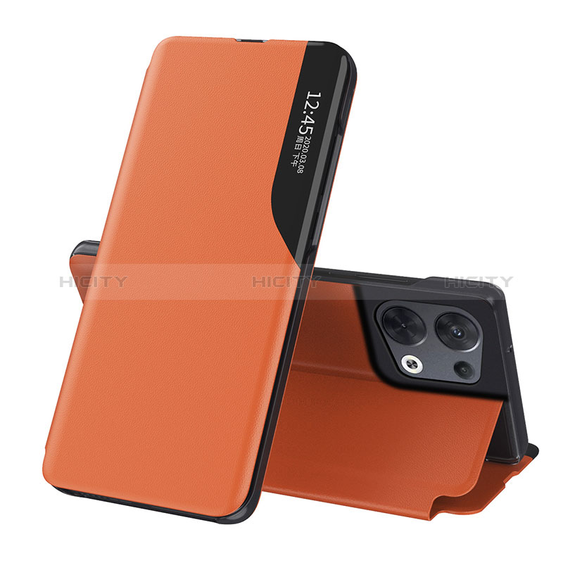 Coque Portefeuille Livre Cuir Etui Clapet L04 pour Oppo Reno9 Pro+ Plus 5G Orange Plus