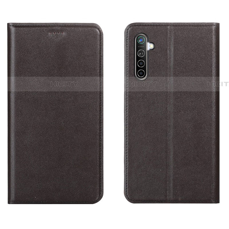 Coque Portefeuille Livre Cuir Etui Clapet L04 pour Realme X2 Marron Plus