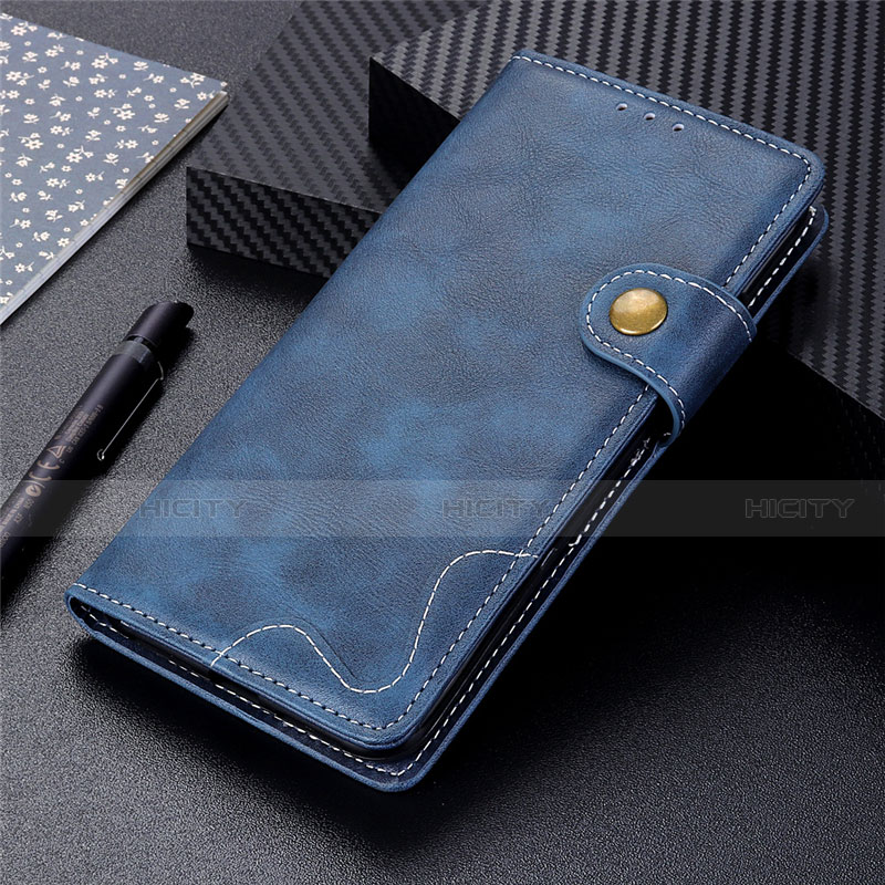 Coque Portefeuille Livre Cuir Etui Clapet L04 pour Realme X7 5G Bleu Plus
