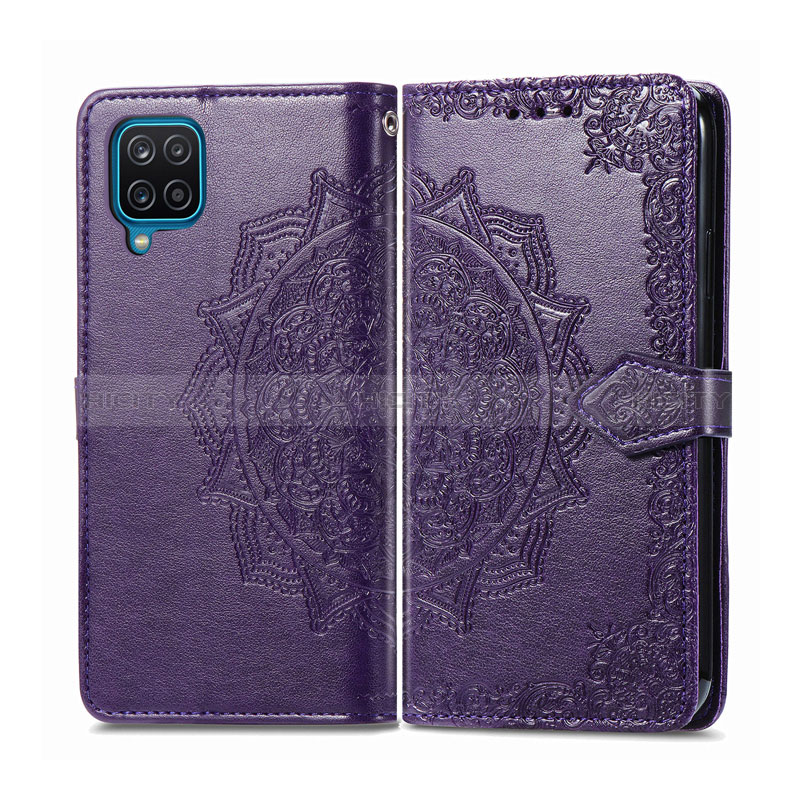 Coque Portefeuille Livre Cuir Etui Clapet L04 pour Samsung Galaxy A12 5G Violet Plus