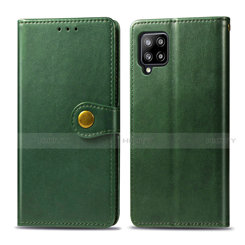 Coque Portefeuille Livre Cuir Etui Clapet L04 pour Samsung Galaxy A42 5G Vert Plus