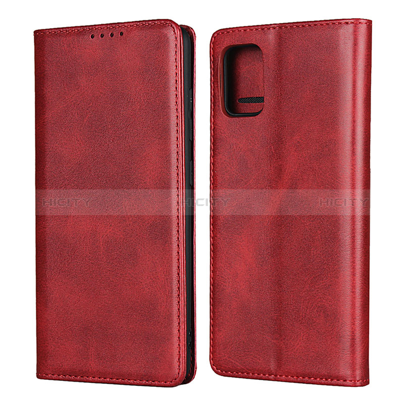 Coque Portefeuille Livre Cuir Etui Clapet L04 pour Samsung Galaxy M40S Rouge Plus