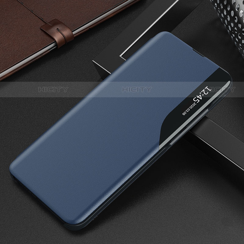 Coque Portefeuille Livre Cuir Etui Clapet L04 pour Samsung Galaxy S21 FE 5G Bleu Plus