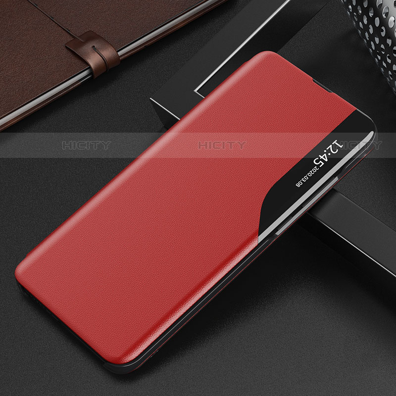 Coque Portefeuille Livre Cuir Etui Clapet L04 pour Samsung Galaxy S21 FE 5G Rouge Plus