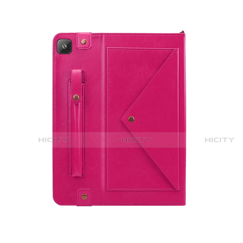 Coque Portefeuille Livre Cuir Etui Clapet L04 pour Samsung Galaxy Tab S6 Lite 4G 10.4 SM-P615 Rose Rouge Plus