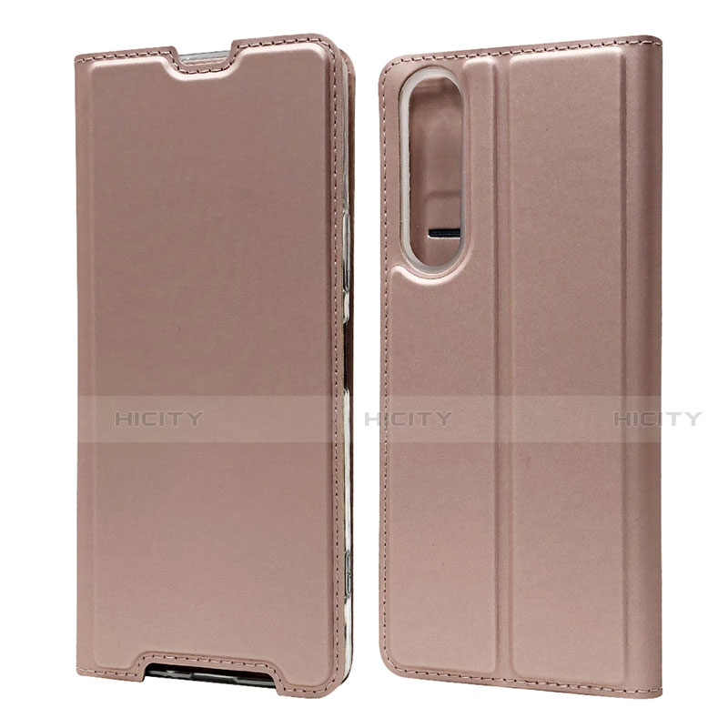 Coque Portefeuille Livre Cuir Etui Clapet L04 pour Sony Xperia 1 II Or Rose Plus