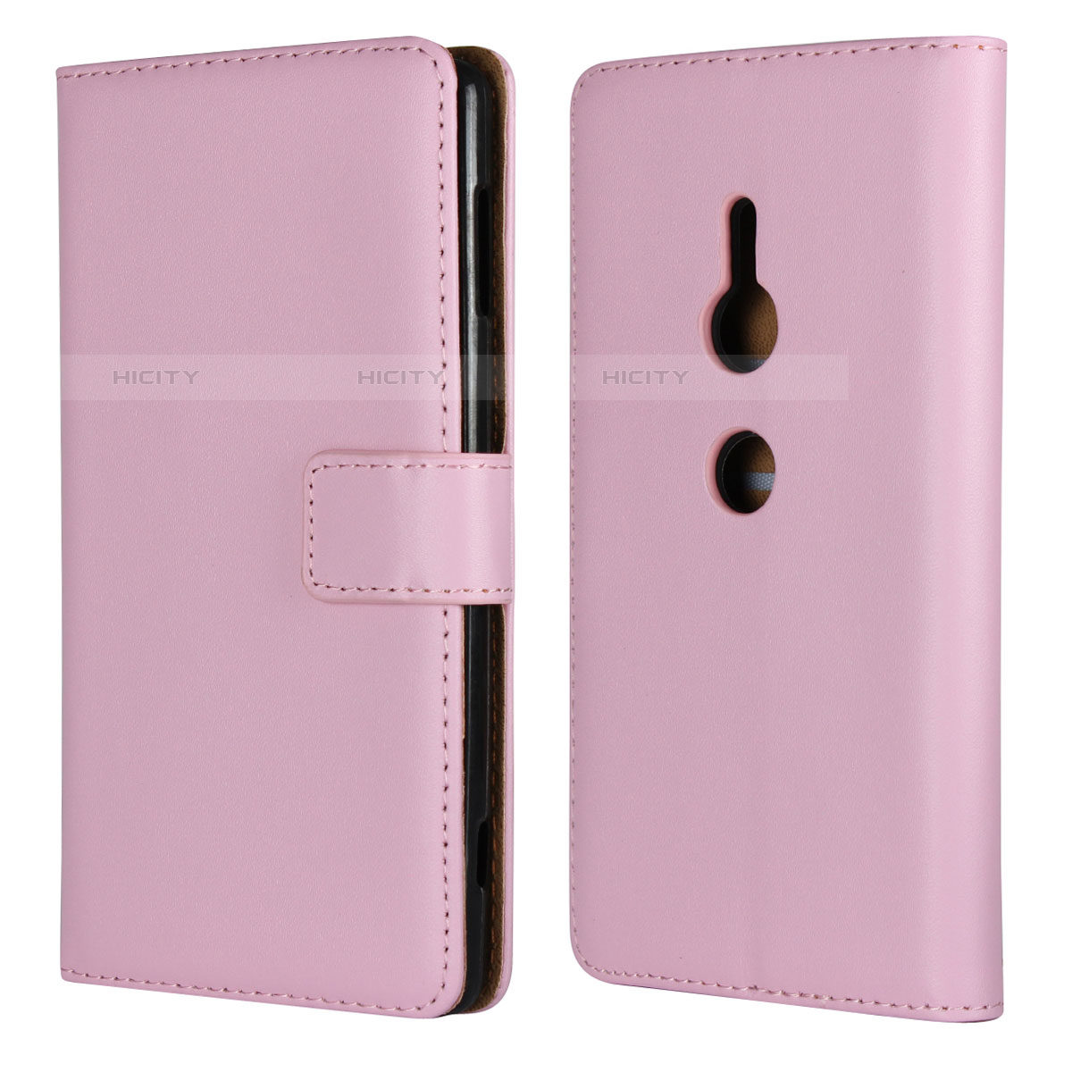 Coque Portefeuille Livre Cuir Etui Clapet L04 pour Sony Xperia XZ2 Rose Plus