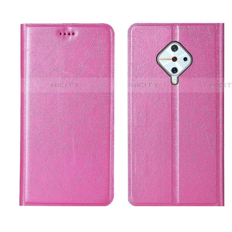 Coque Portefeuille Livre Cuir Etui Clapet L04 pour Vivo S1 Pro Rose Plus