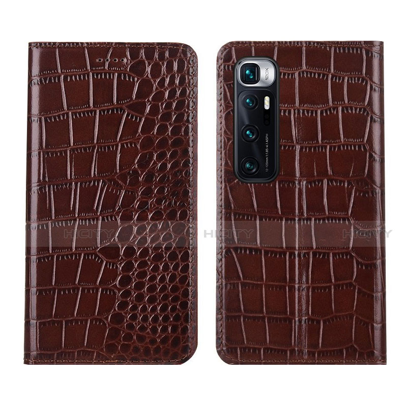 Coque Portefeuille Livre Cuir Etui Clapet L04 pour Xiaomi Mi 10 Ultra Marron Plus