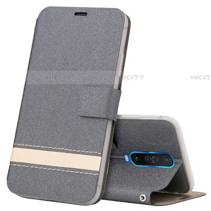 Coque Portefeuille Livre Cuir Etui Clapet L04 pour Xiaomi Poco X2 Gris Plus